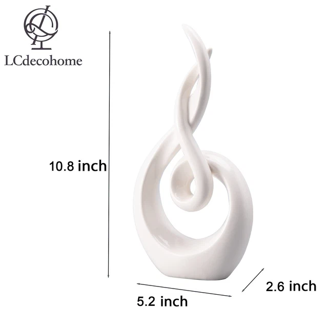 Modern Abstract Art Table Decoration - Ceramic Statue Modern White 8