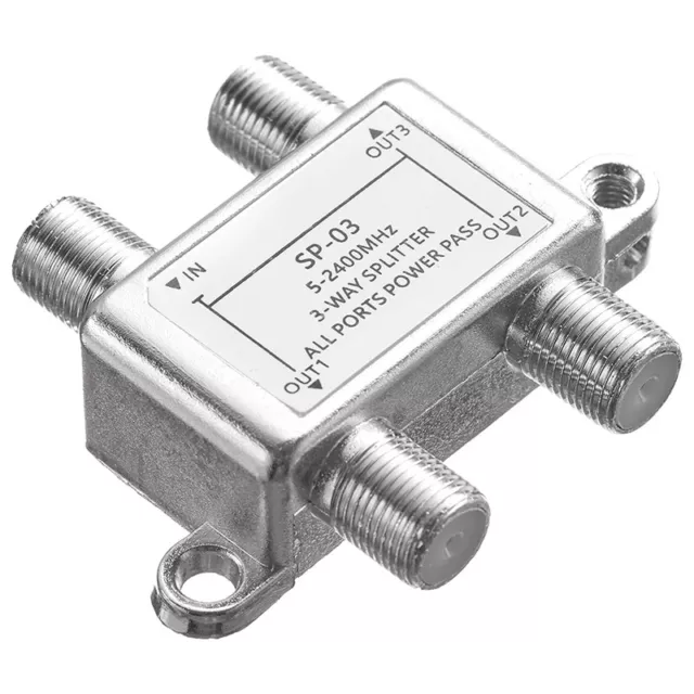 3 Way Coaxial Cable Splitter,5-2400MHz,Wroks with CATV,STB Box,Satellite6072