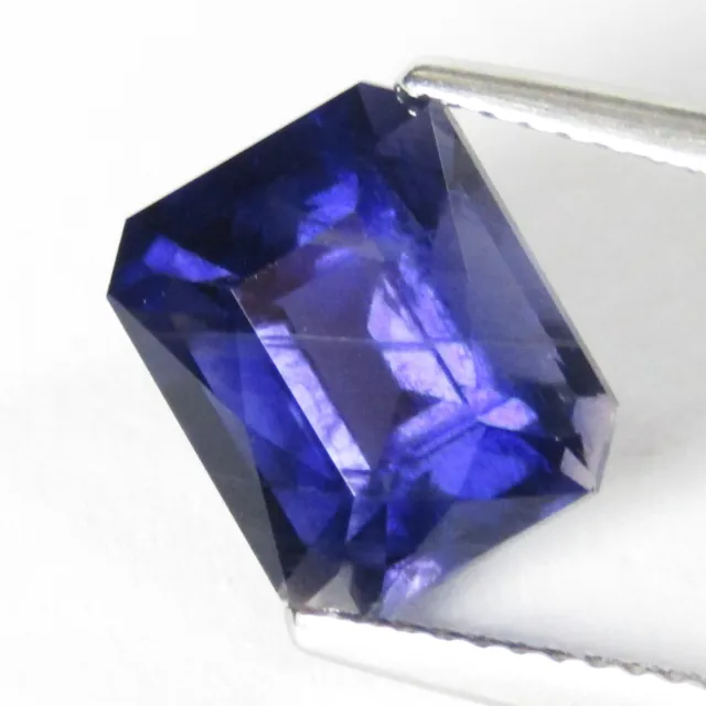 3.83Ct Stunning Natural Iolite Ink Blue 10.4x8.6x6.8mm Emerald Cut Gemstone