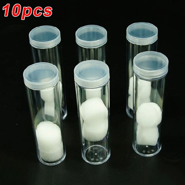 10Pcs Protective Tube Holder Clear Round Cases For 21mm Coin Storage Box