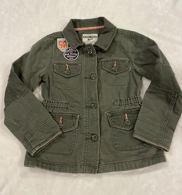 OshKosh B’gosh Girls Army Green Jacket, Size 6