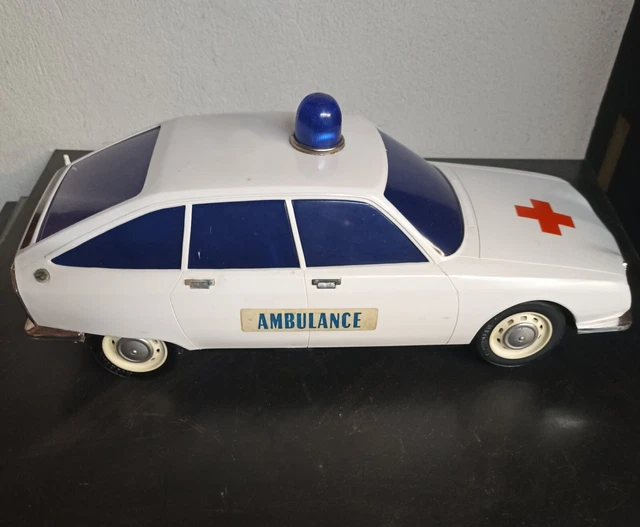 JOUETS MONT BLANC (v.1970) : Moto de course de couleur rouge en plastique avec conduc