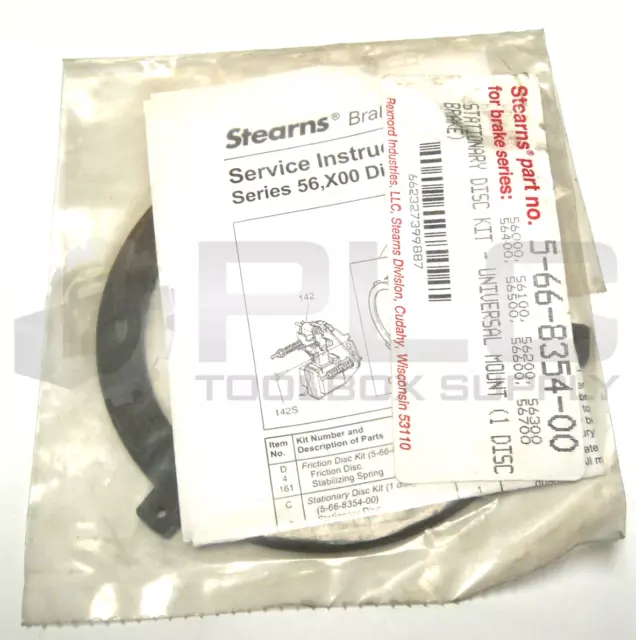 New Sealed Stearns 5-66-8354-00 Stationary Brake Disc Kit Universal Mount