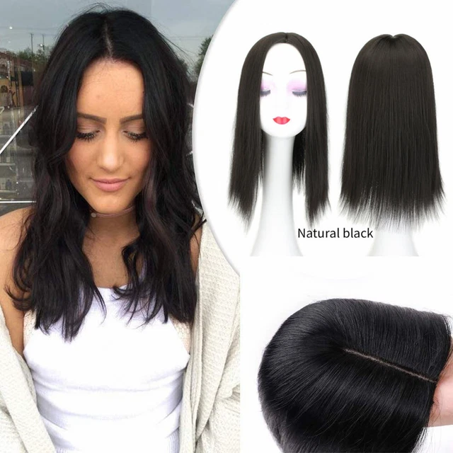 Long Topper Toupee Cover Clip In Hair Extensions One Piece Thick as Human Hair