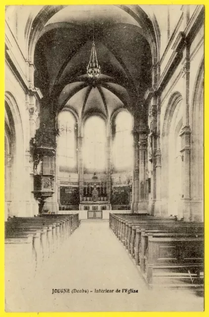 cpa Franche Comté 25 - VILLAGE de JOUGNE (Doubs) Intérieur de l' ÉGLISE