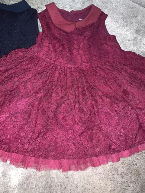 Mamas and Papas Baby Girls Pink Lace Dress 6-9 Months