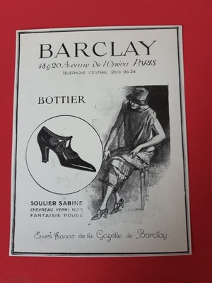 PUBLICITE BARCLAY BOOT MAKER SOULIER POUR LE GOLF EN TETE DE NEGRE DE 1924 AD 