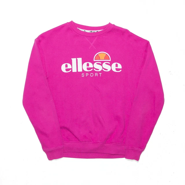 Felpa ELLESSE Donna Sport Rosa Brillante Collo Crew S