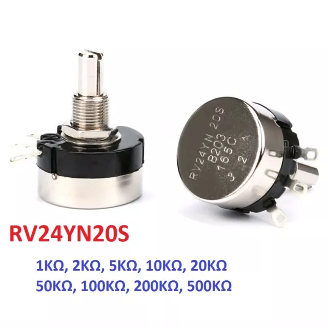 RV24YN20S Adjustable Resistor Single Turn Carbon Film Potentiometer 1KΩ - 500KΩ