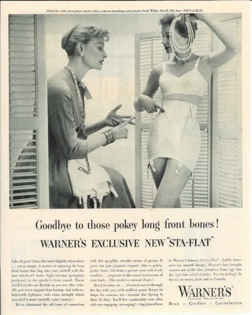 1954 Warner's Bras Girdles Corselettes Woman Underwear Vintage Print Ad  39322