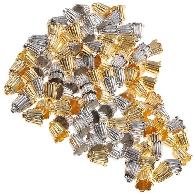 100 pcs legierte Blumenperlen Kappen Spacer Perlen Kappen Schmuck DIY Handwerk