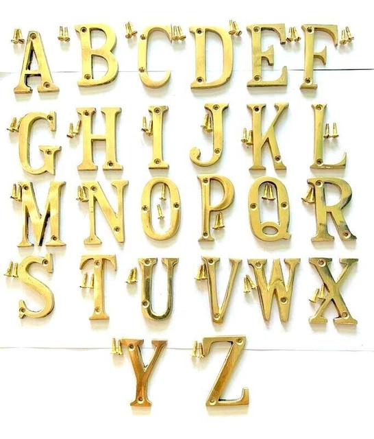 LETTRES ET CHIFFRES de l'alphabet en laiton poli et doré, 150MM(5 — free download