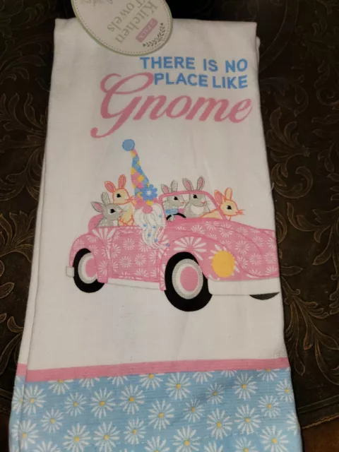 🌷New Easter Gnome Truck No Place Like Home Kitchen Dish Hand Towel Set Rabbits