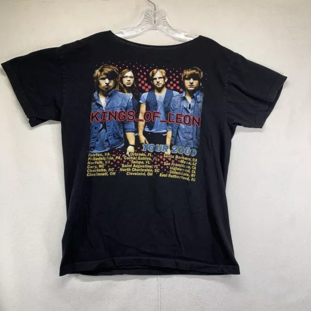 Kings Of Leon 2009 Tour Black Concert T-Shirt Women’s Medium Cropped Cut