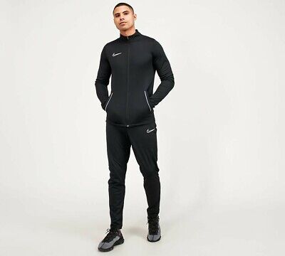 Men's Nike Tuta Zip Giacca Bottoms Nero Bianco Top Pants ACADEMY Dri-fit XL