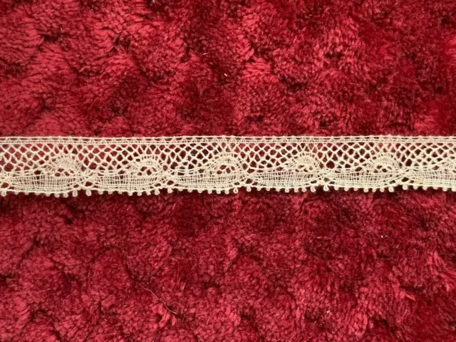Antique Edwardian French Valenciennes lace Edging - sold per meter, width 1.2cm