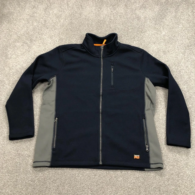Timberland Sweater Men XL Blue Gray Full Zip Sweatshirt Jacket Thermal Adult