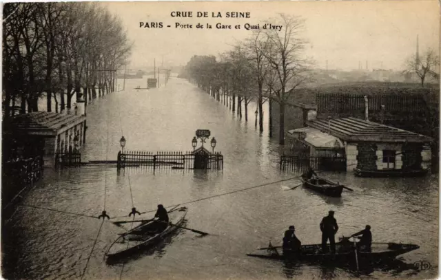 CPA PARIS 13e Porte de la Gare. Quai d'Ivry. 1910 Flood (509153)