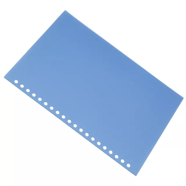 (Blue)Sheet Protector PP Plastic Translucent Matte 20 Holes Binding