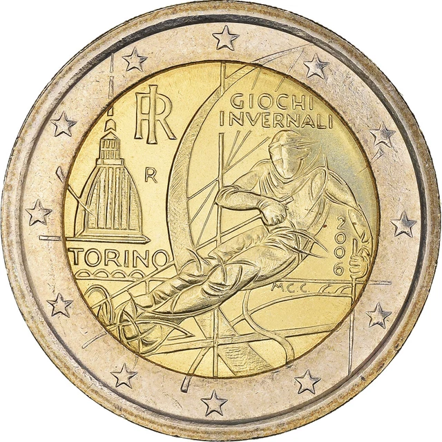 Pièce De 2 Euros Commémorative Italie 2006 – JO Turin