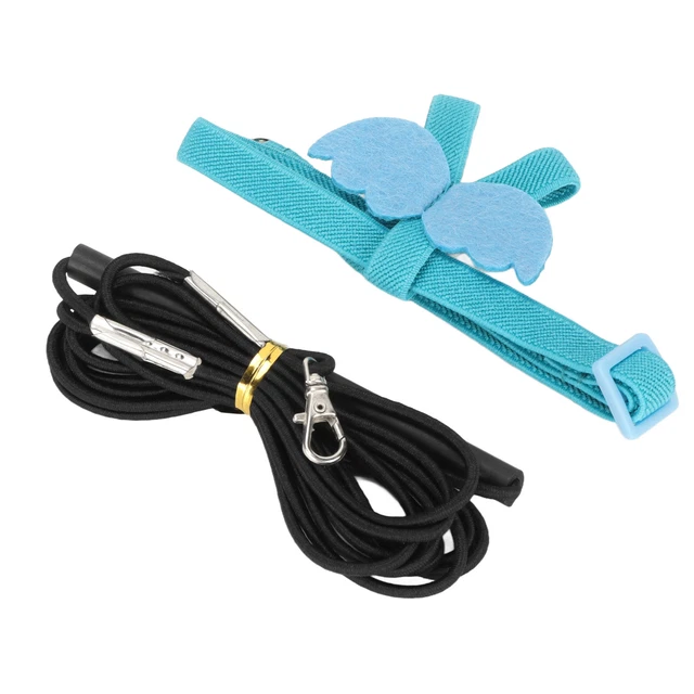 Bird Harness Ergonomic Flexible Bird Collar Easy To Put On With Fluffy Bird Blue