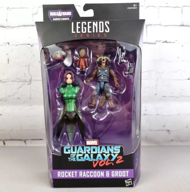 Marvel Legends Rocket Waschbär & Groot Actionfiguren Mantis BAF GOTG Vol 2 brandneu in Verpackung