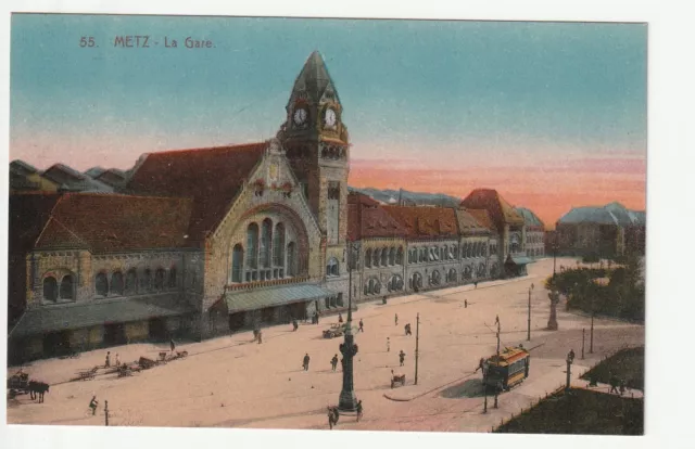 METZ - Moselle - CPA 57 - Tramways - Tramway à la Gare