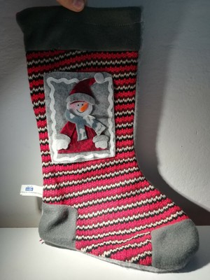 N/S 4 Pezzi Calzini di Natale Calze Natalizie da Riempire Appendere Christmas Stockings Babbo Natale Pupazzo di Neve e Elk Calze Natalizie per la Decorazione della Festa di Natale in Famiglia 