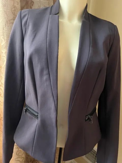 Rebecca Taylor Purple Refined Lined Cotton blend Suit Jacket Sz 2