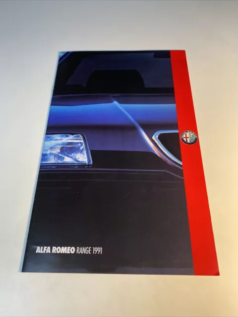 Alfa Romeo Range Car Sales Brochure 1991 33 75 164 Spider UK Market FREE POST