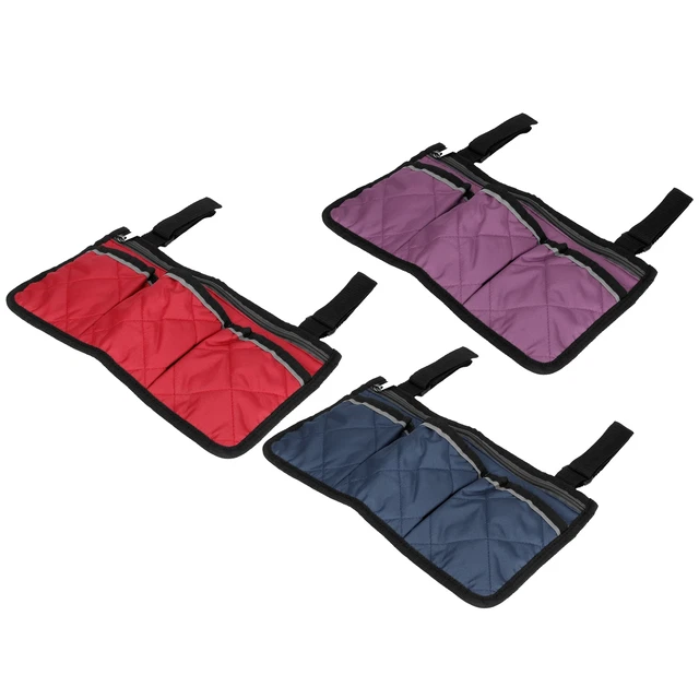 Bolso colgante lateral multifuncional para silla de ruedas bolsa de almacenamiento para silla de oficina reposabrazos HG