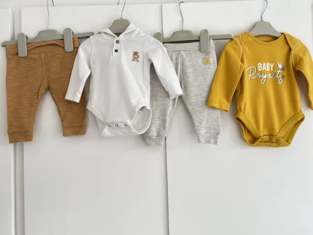 Unisex Baby Boy Girl 0-3 Months River Island Outfits Baby Royalty Yellow Grey