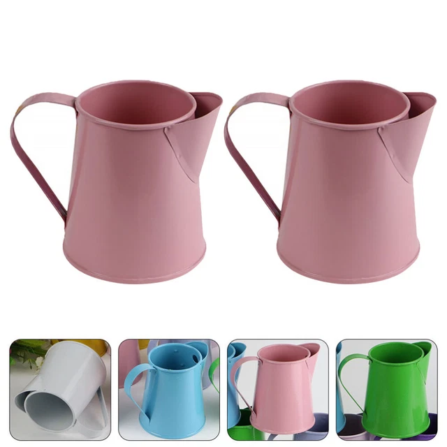 2 Pcs Rustic Pitcher Tin Flower Pot Home Décor Outdoor Decor Flower Bucket