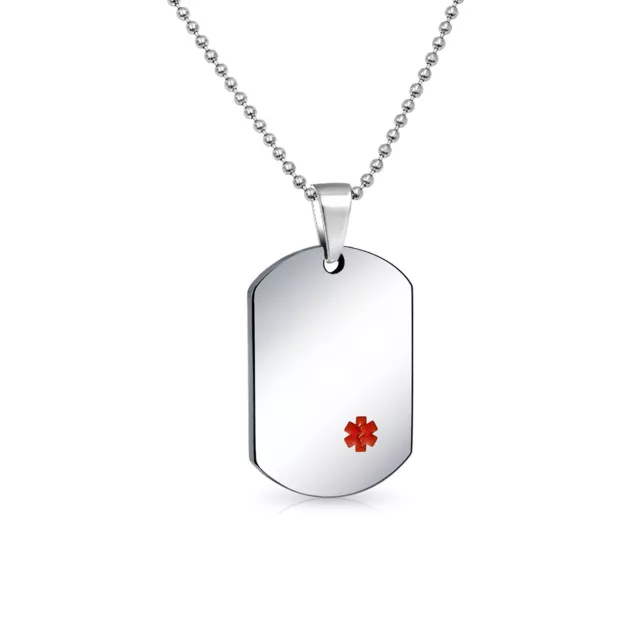 BLOOD THINNER IDENTIFICATION Medical Alert ID Dog Tag Stainless Steel ...