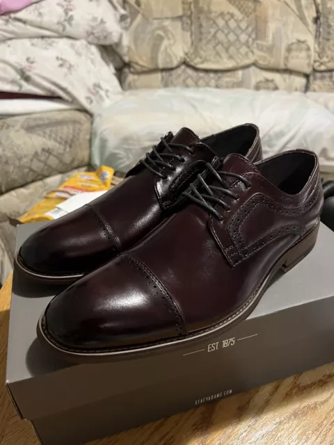 STACY ADAMS Mens Dickinson Cap Toe Oxford Burgundy Size 7 2