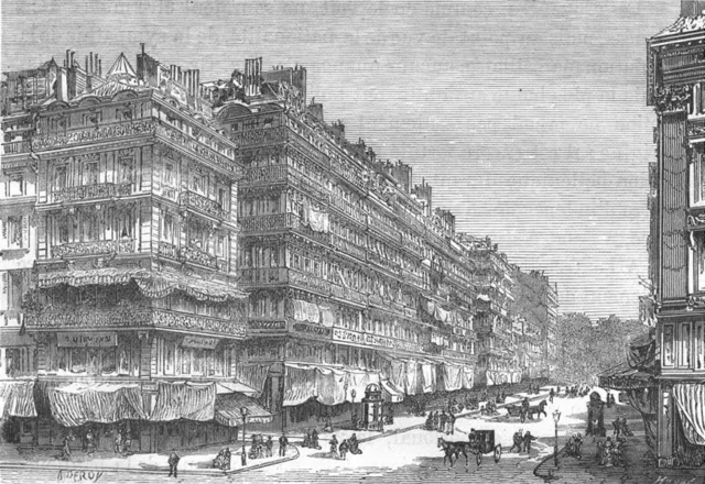 BOUCHES-DU-RHÔNE. Marseille. La rue de Noailles 1880 old antique print picture