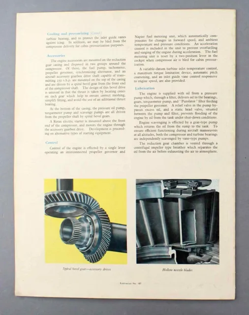 Napier Eland Propeller Turbine Motor Hersteller Verkaufsbroschüre Ausschnitt 5