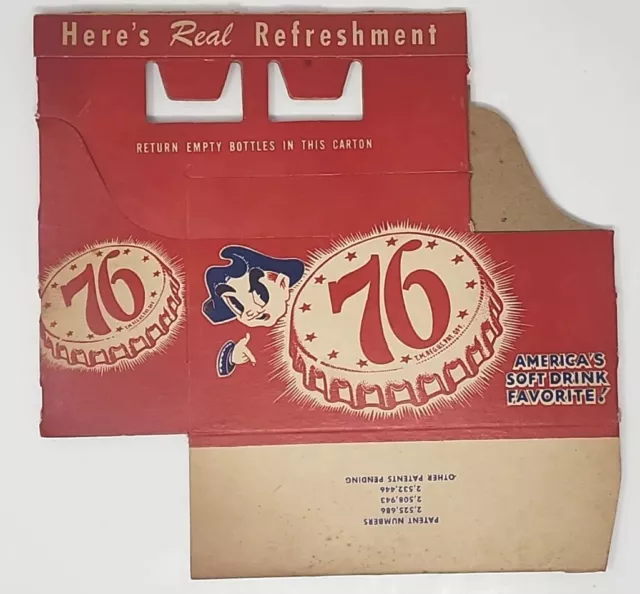 Vintage  76 America's Soft Drink 6 Pack Soda Bottle Carton Carrier New U130