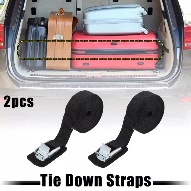 2 Pack 9.8' x 1" Ratchet Tie Down Straps with Cam Buckle for Luggage Traile