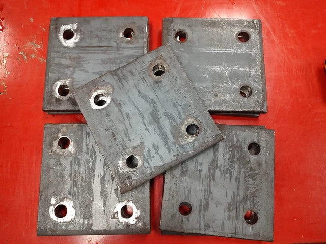 Lot Of 10, 6x6" Square, 1/2" thick - Steel Base Plate, 5/8" Holes