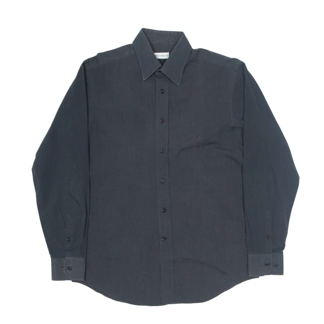 RENZO BALDI Camicia formale nera manica lunga da uomo M