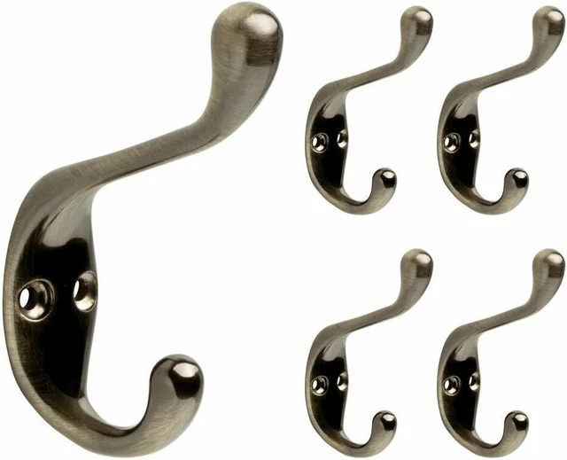 Franklin Brass B42302M-AB Heavy Duty Coat & Hat Hook Antique Brass 5 Pk