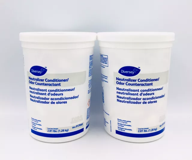 2x Diversey Neutralizer Conditioner Odor Counteractant 90 Packets, 0.5 oz Ea NEW