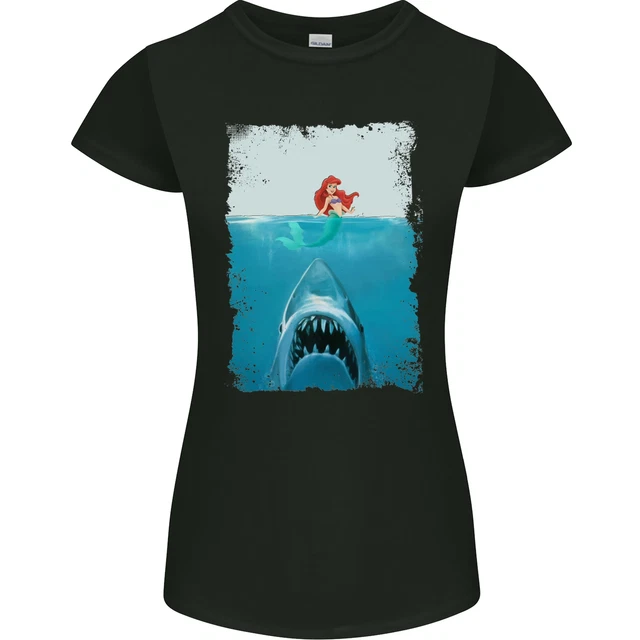 Funny Shark Parody Scuba Diving Fishing Womens Petite Cut T-Shirt