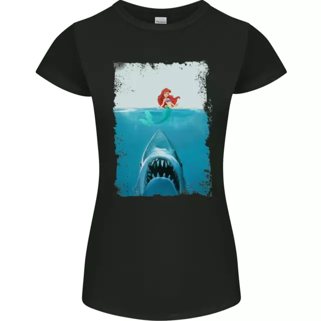 T-shirt da donna Petite Cut Funny Shark Parody Scuba Diving
