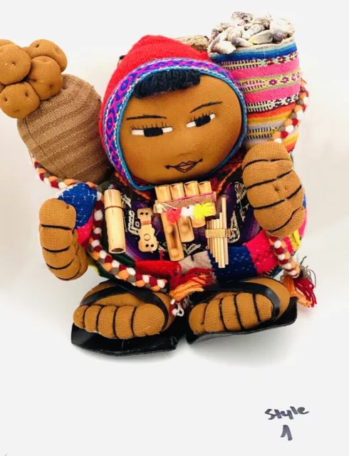 Ekeko Doll with Peruvian Manto - 11x8x7" God of abundance and prosperity