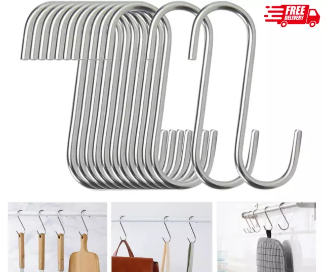 40 Pack S Hooks - Stainless Steel Heavy Duty S Hooks for Hanging pots, Pans