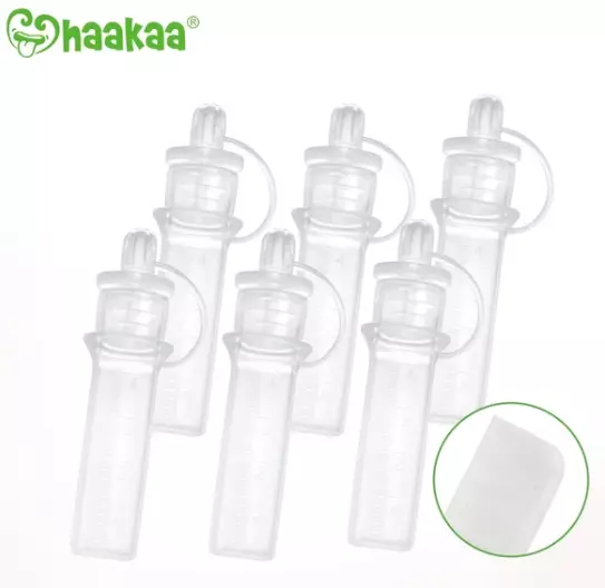 HaaKaa Silicone Colostrum Collector Set, 6 Pack with storage and cotton wipe