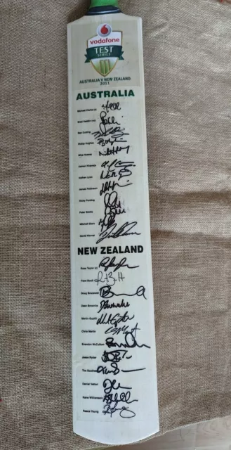 Cricket Australia - Australia v New Zealand 2011 Signed Bat