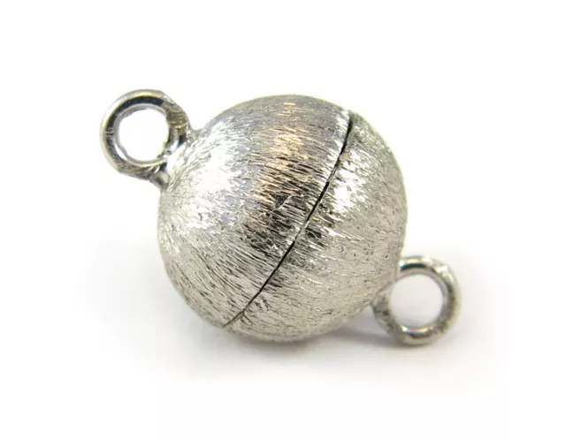 Magnetverschluss 10mm. 925er Silber. Magnetschließe. Gebürstet.